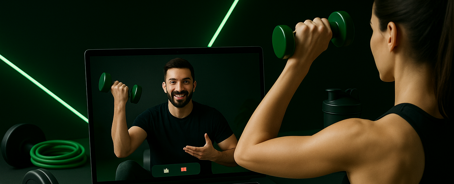 Онлайн-тренировка с фитнес-тренером через видеосвязь